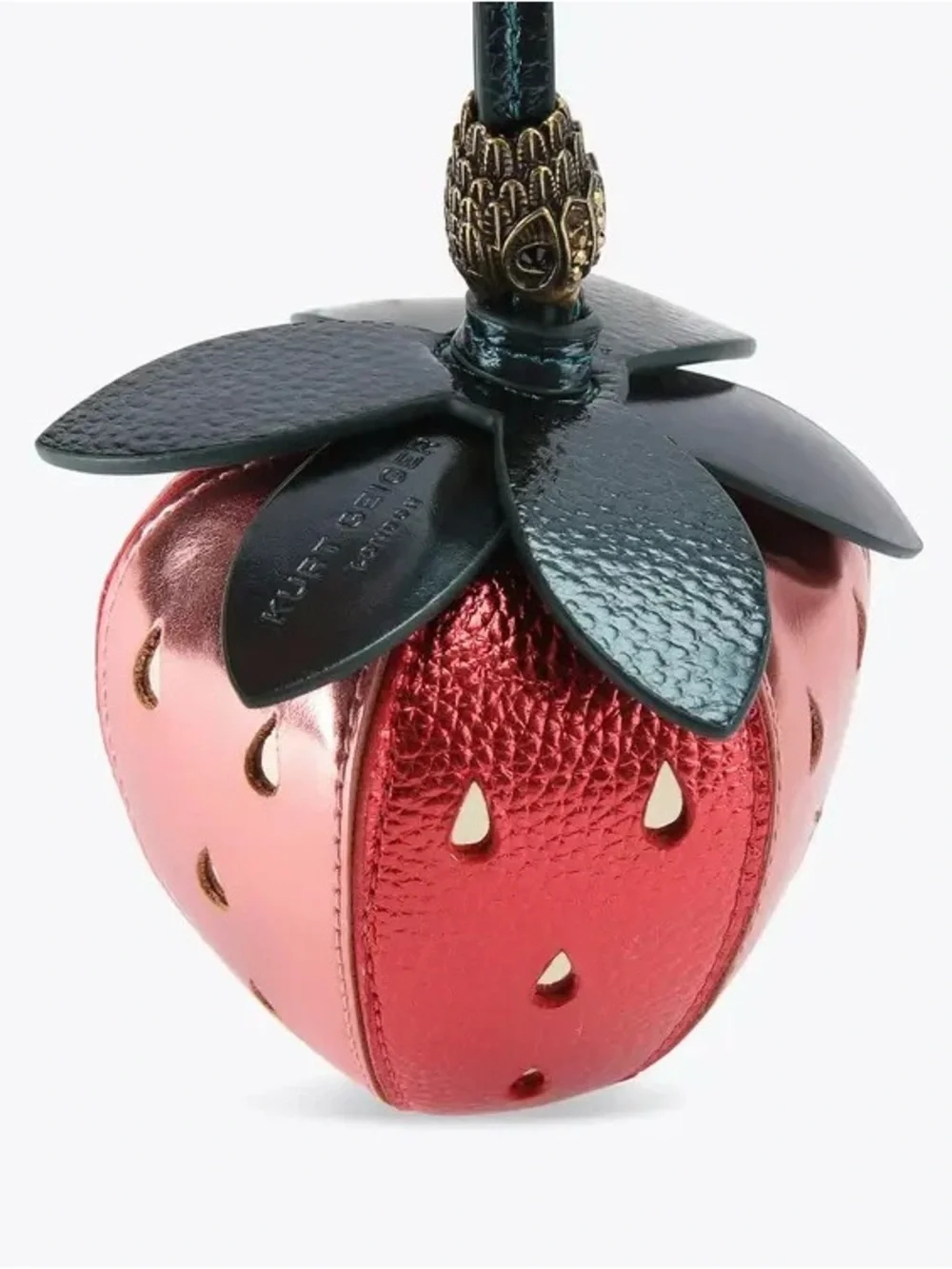Kurt Geiger NWT Red Strawberry Leather Key & Bag Charm